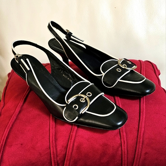 Coach Shoes - COACH Slingback Pumps, Black/White, Size 7